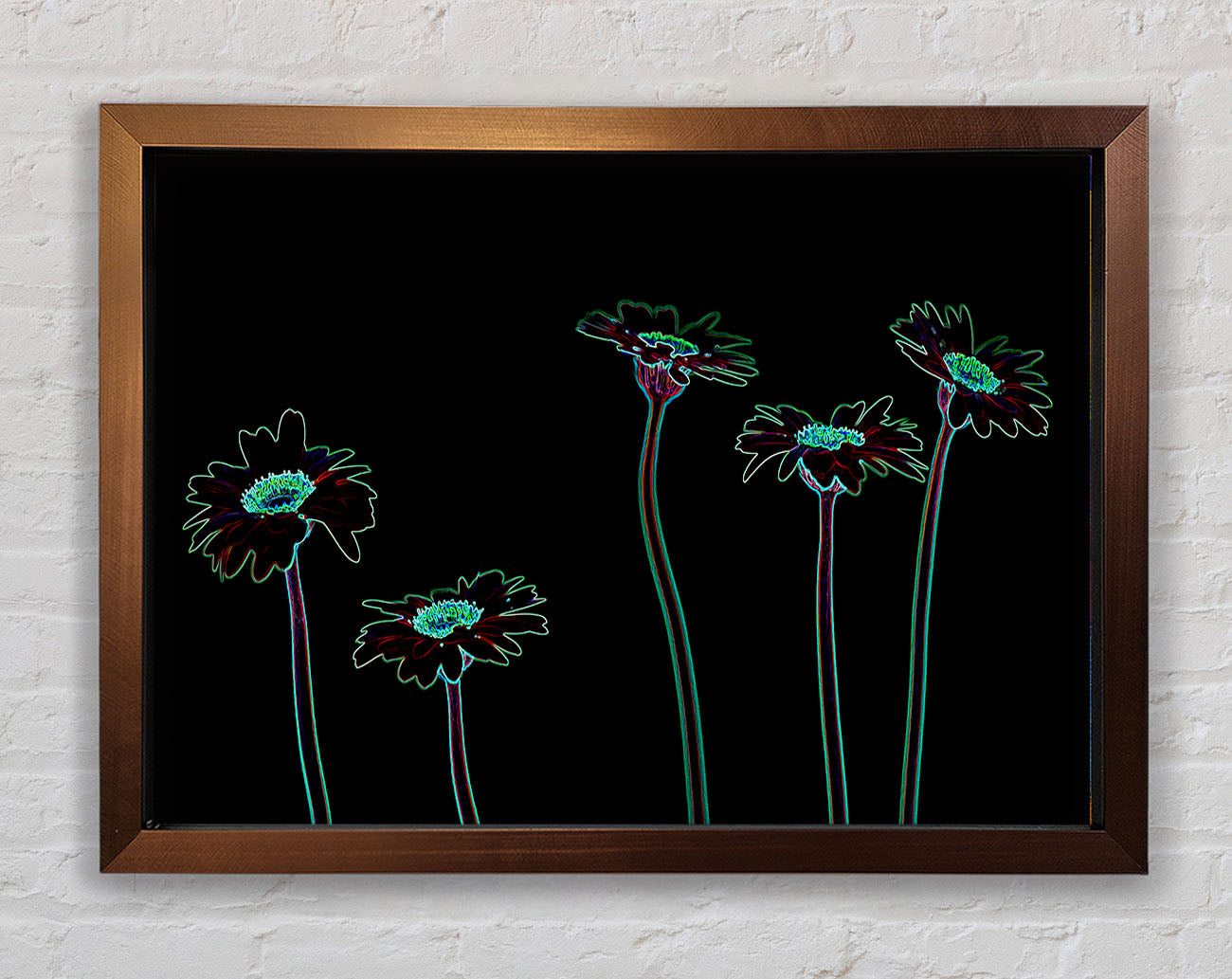 Abstract Neon Floral 29 Framed Print