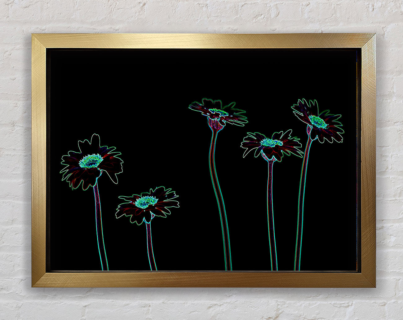 Abstract Neon Floral 29 Framed Print