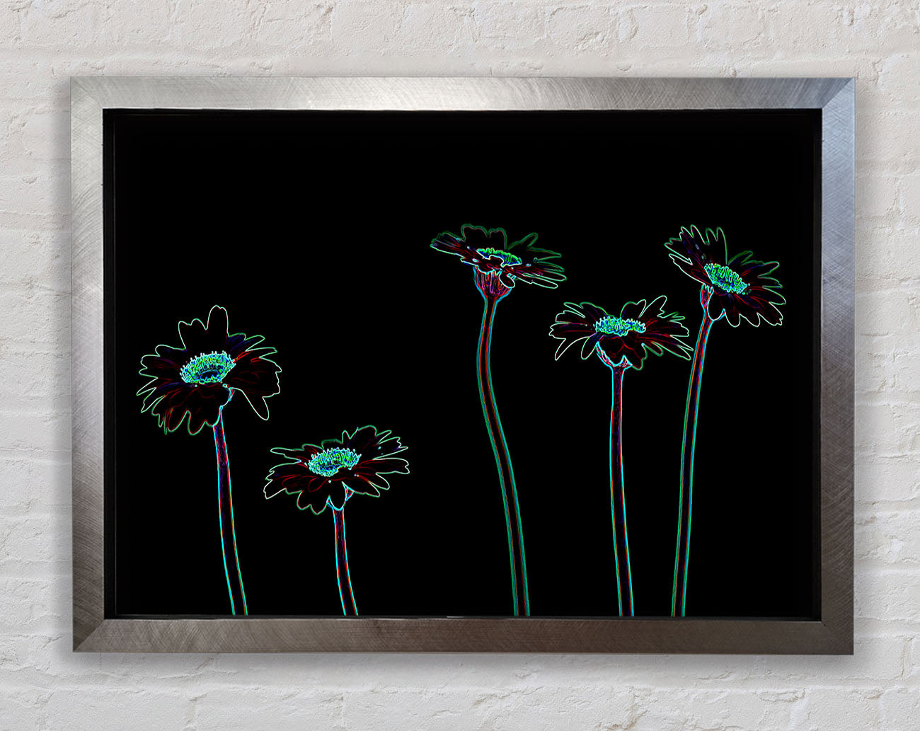 Abstract Neon Floral 29 Framed Print
