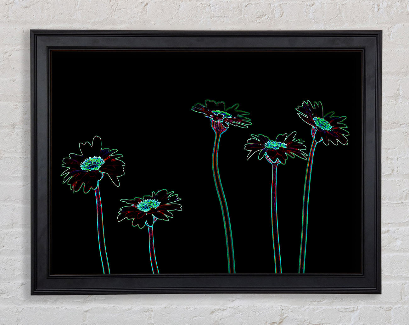 Abstract Neon Floral 29 Framed Print