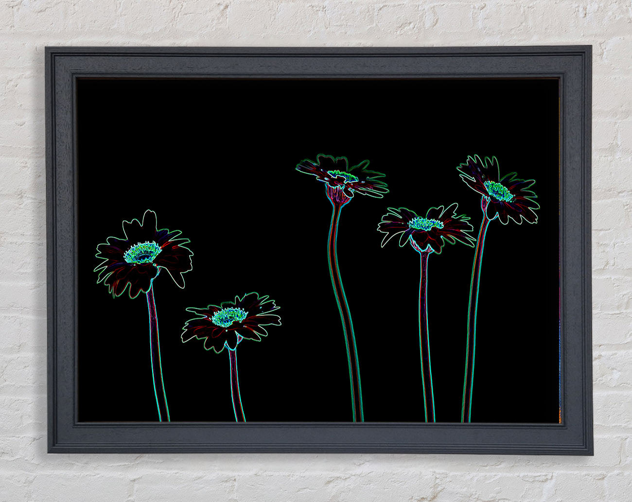 Abstract Neon Floral 29 Framed Print