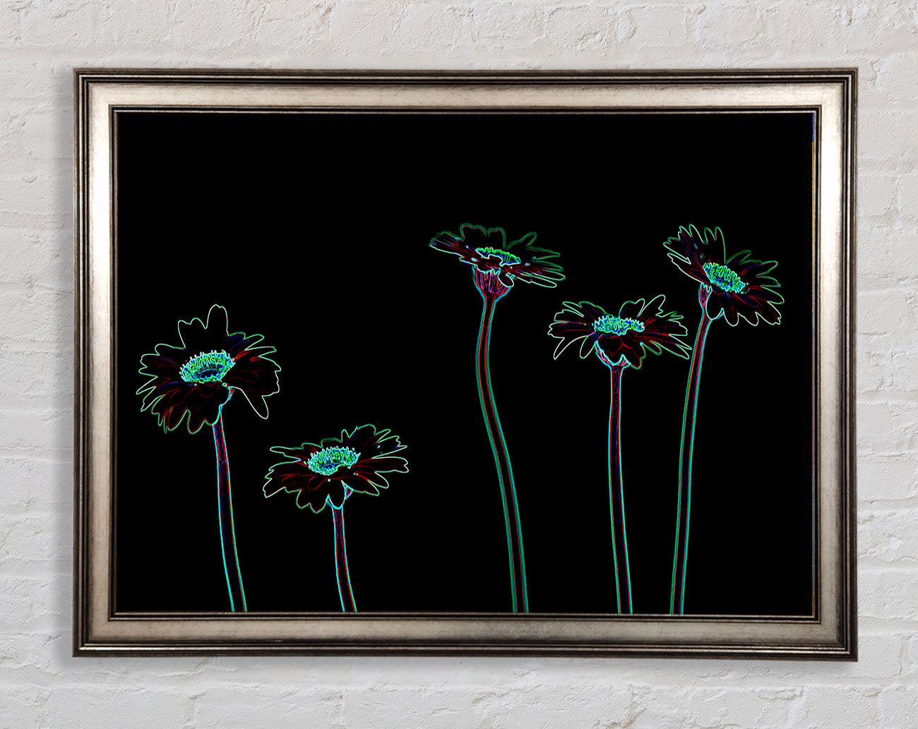 Abstract Neon Floral 29 Framed Print