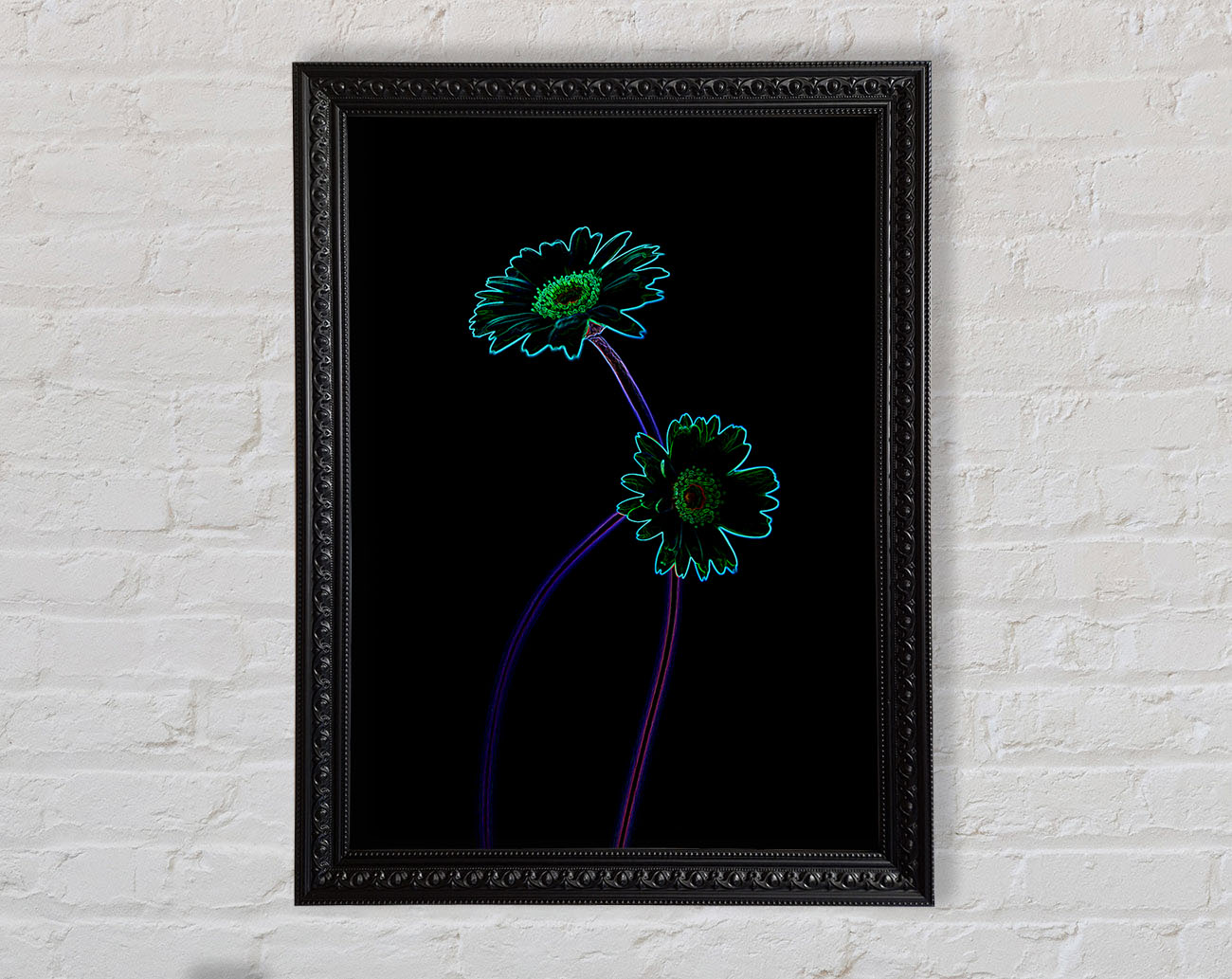 Abstract Neon Floral 26 Framed Print