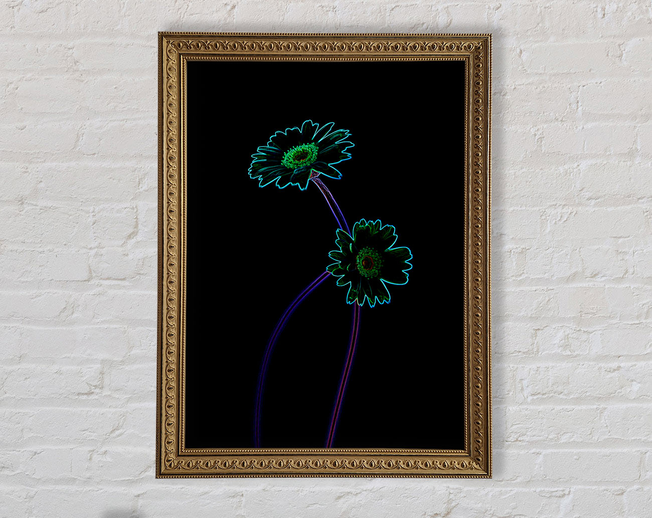 Abstract Neon Floral 26 Framed Print