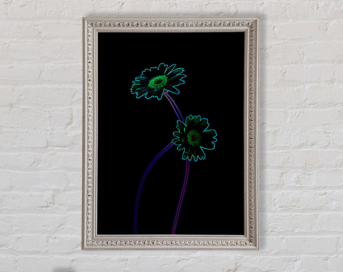 Abstract Neon Floral 26 Framed Print