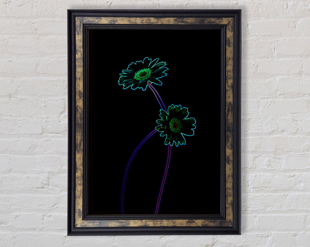 Abstract Neon Floral 26 Framed Print