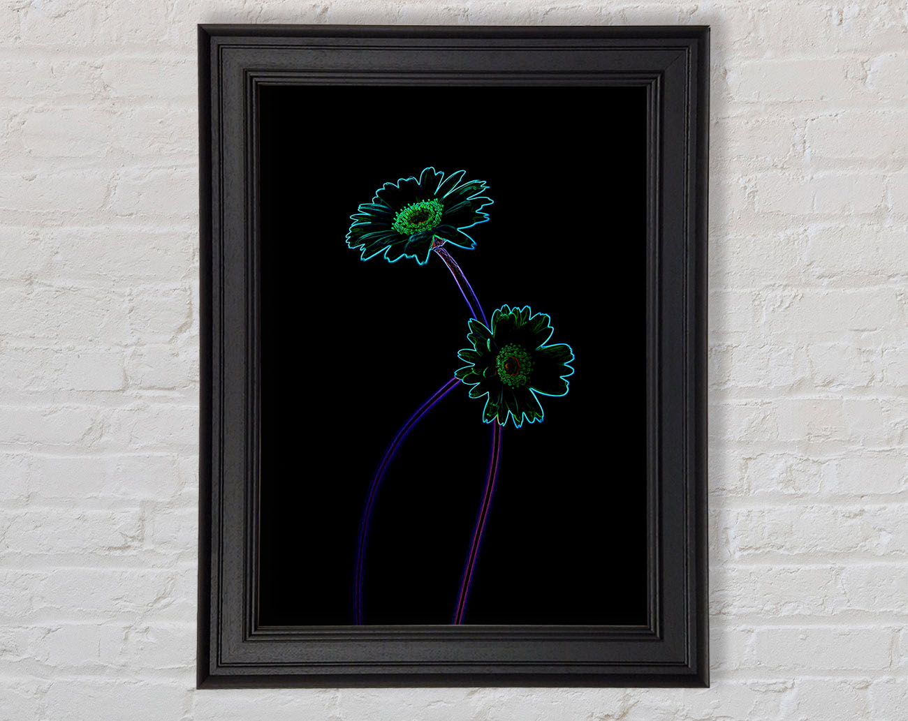 Abstract Neon Floral 26 Framed Print
