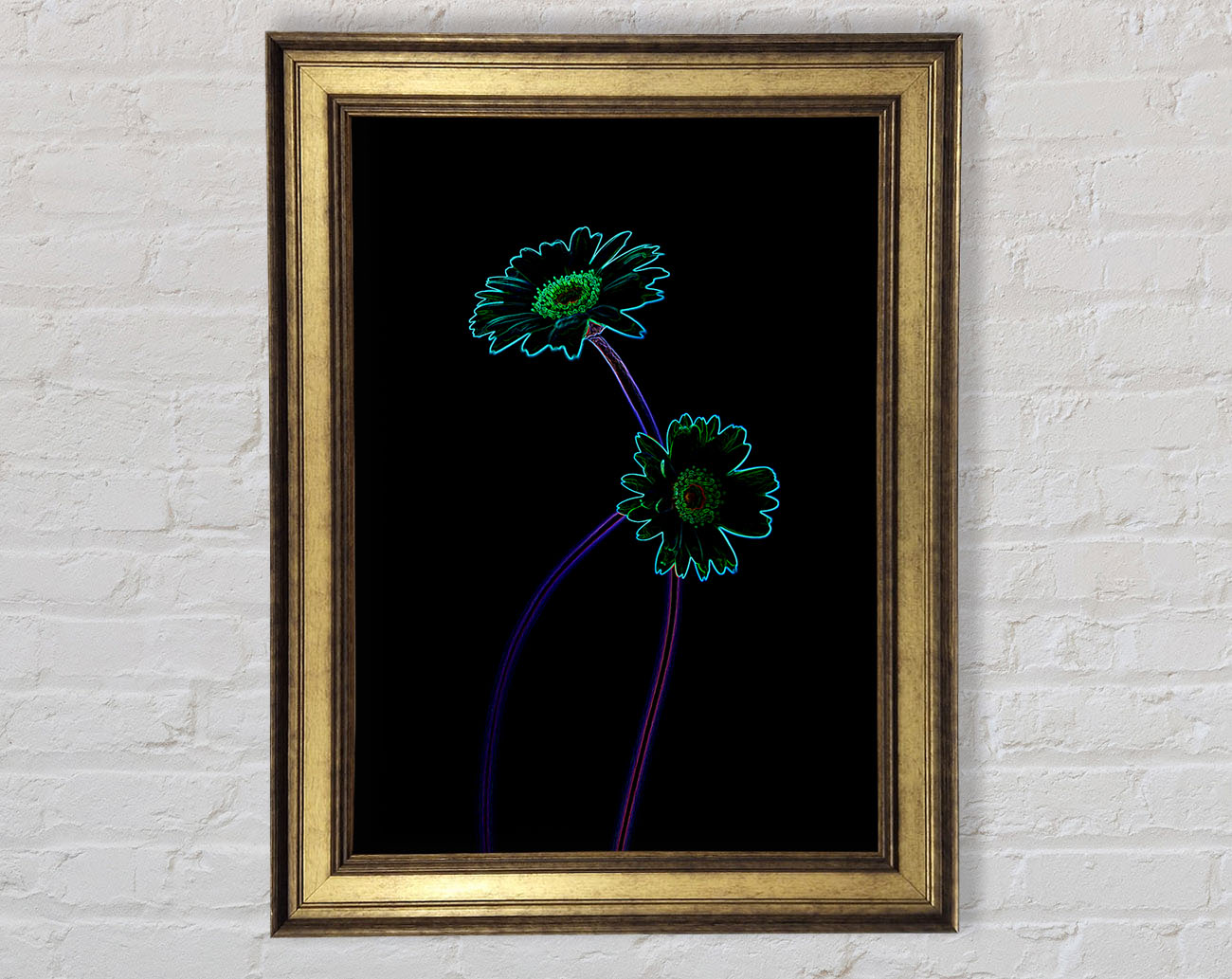Abstract Neon Floral 26 Framed Print