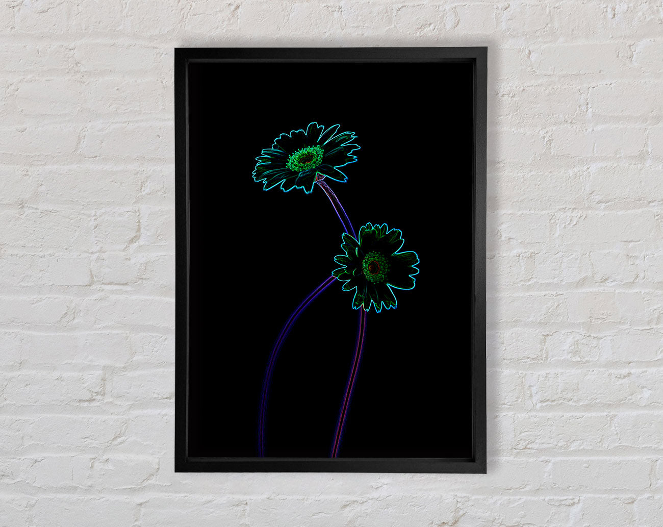 Abstract Neon Floral 26 Framed Print