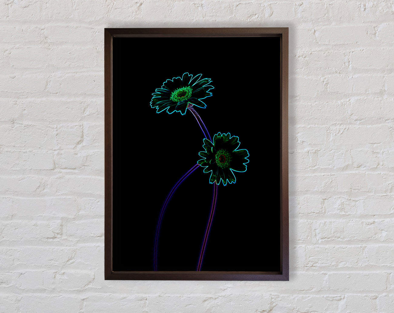 Abstract Neon Floral 26 Framed Print