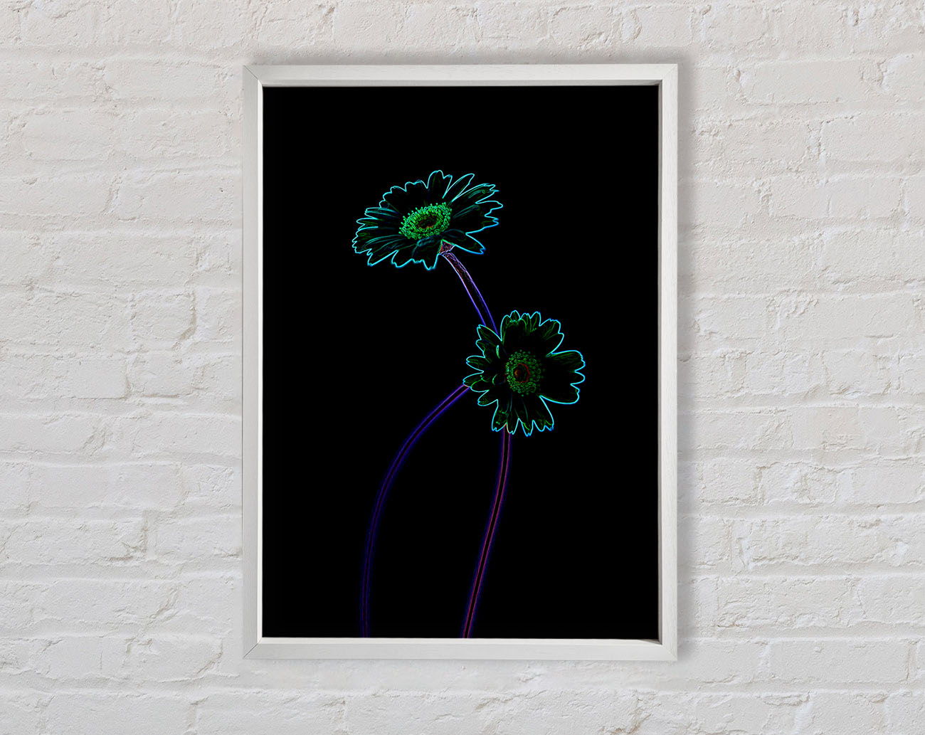 Abstract Neon Floral 26 Framed Print