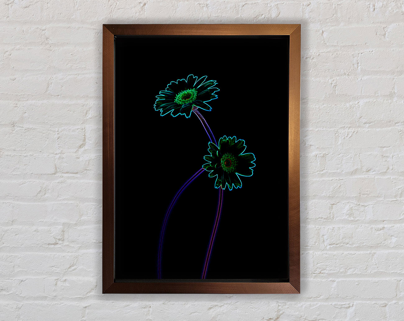 Abstract Neon Floral 26 Framed Print