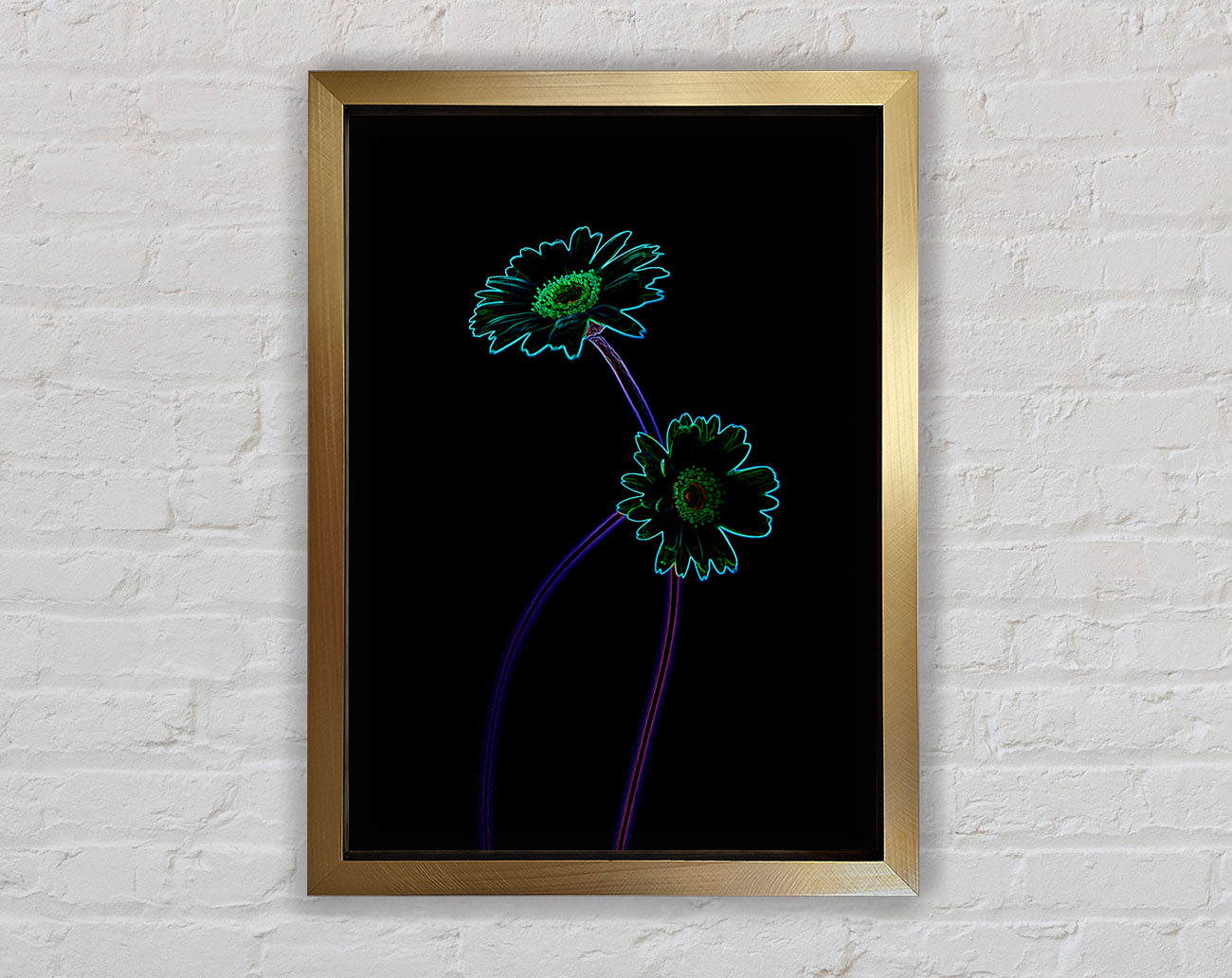 Abstract Neon Floral 26 Framed Print
