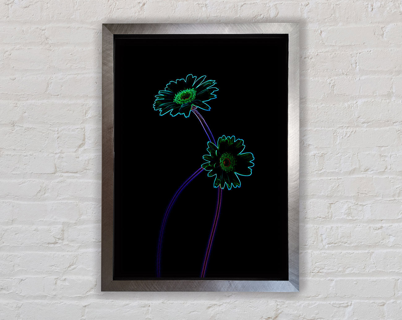 Abstract Neon Floral 26 Framed Print