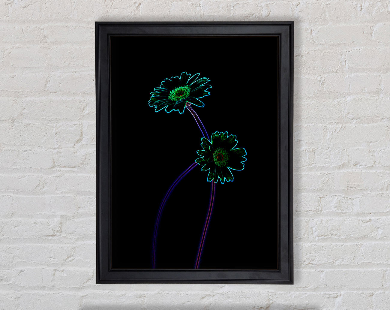 Abstract Neon Floral 26 Framed Print