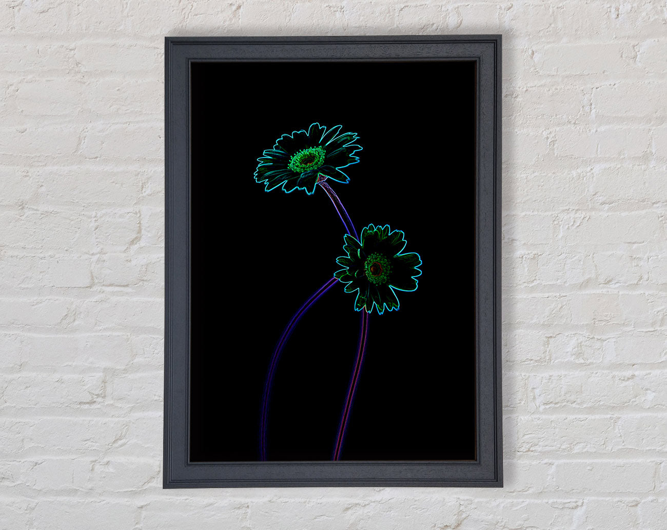 Abstract Neon Floral 26 Framed Print