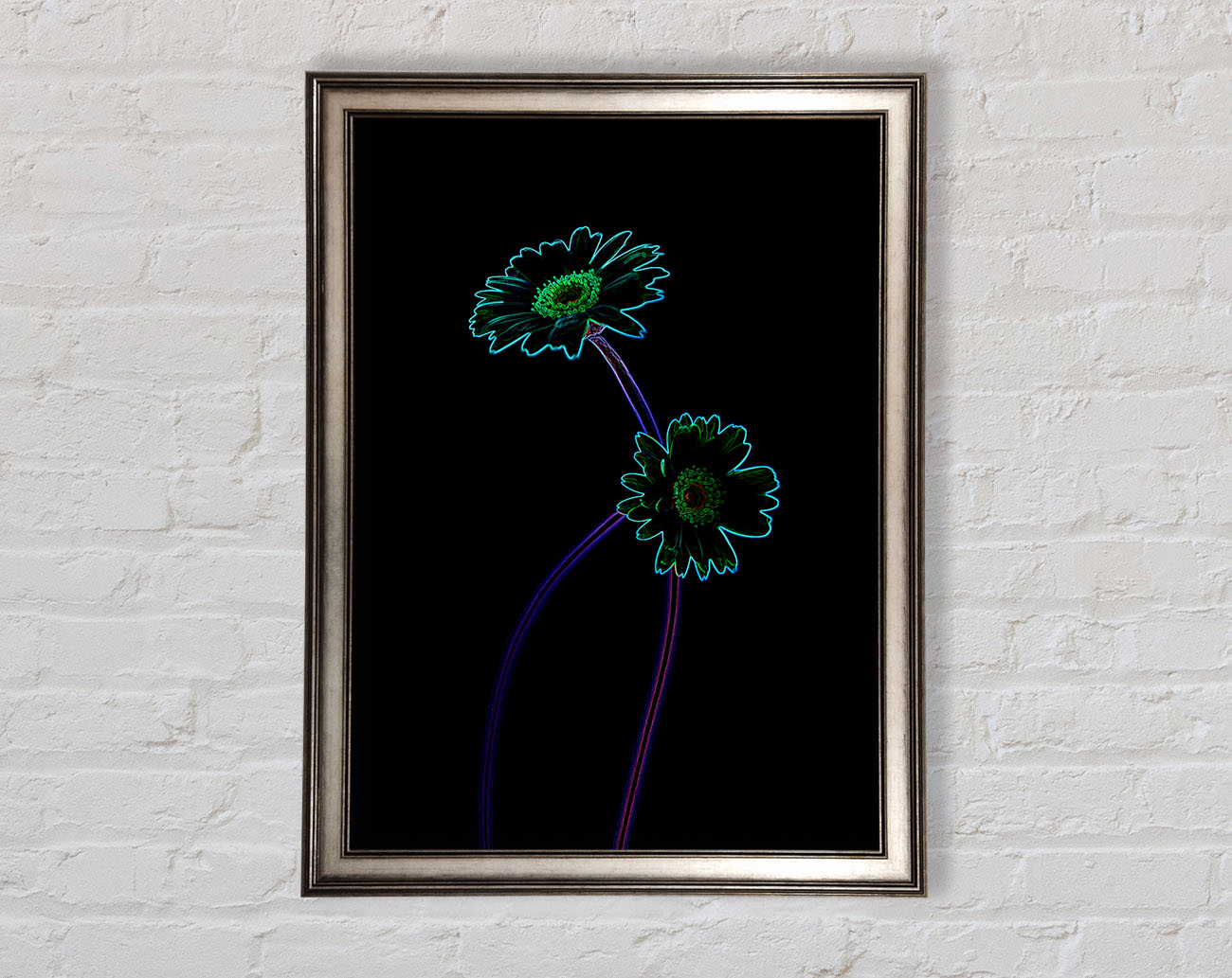 Abstract Neon Floral 26 Framed Print
