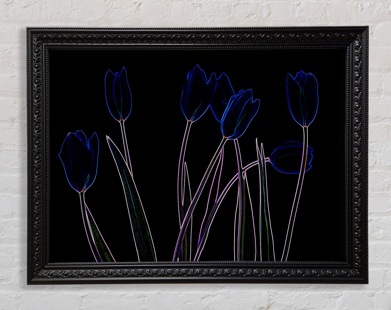 Abstract Neon Floral 23 Framed Print