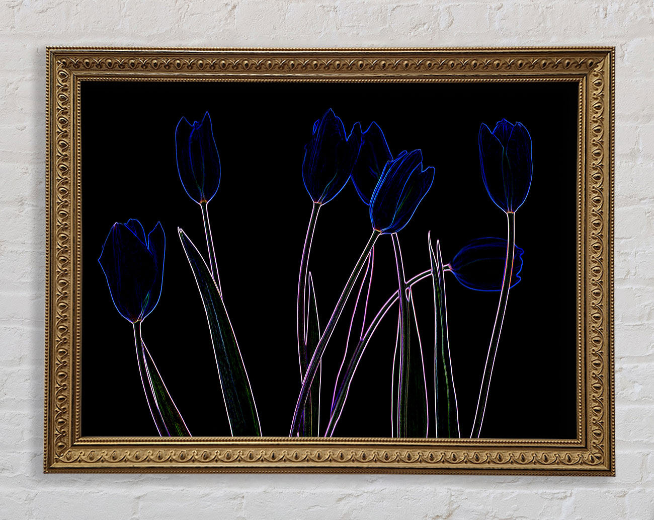 Abstract Neon Floral 23 Framed Print
