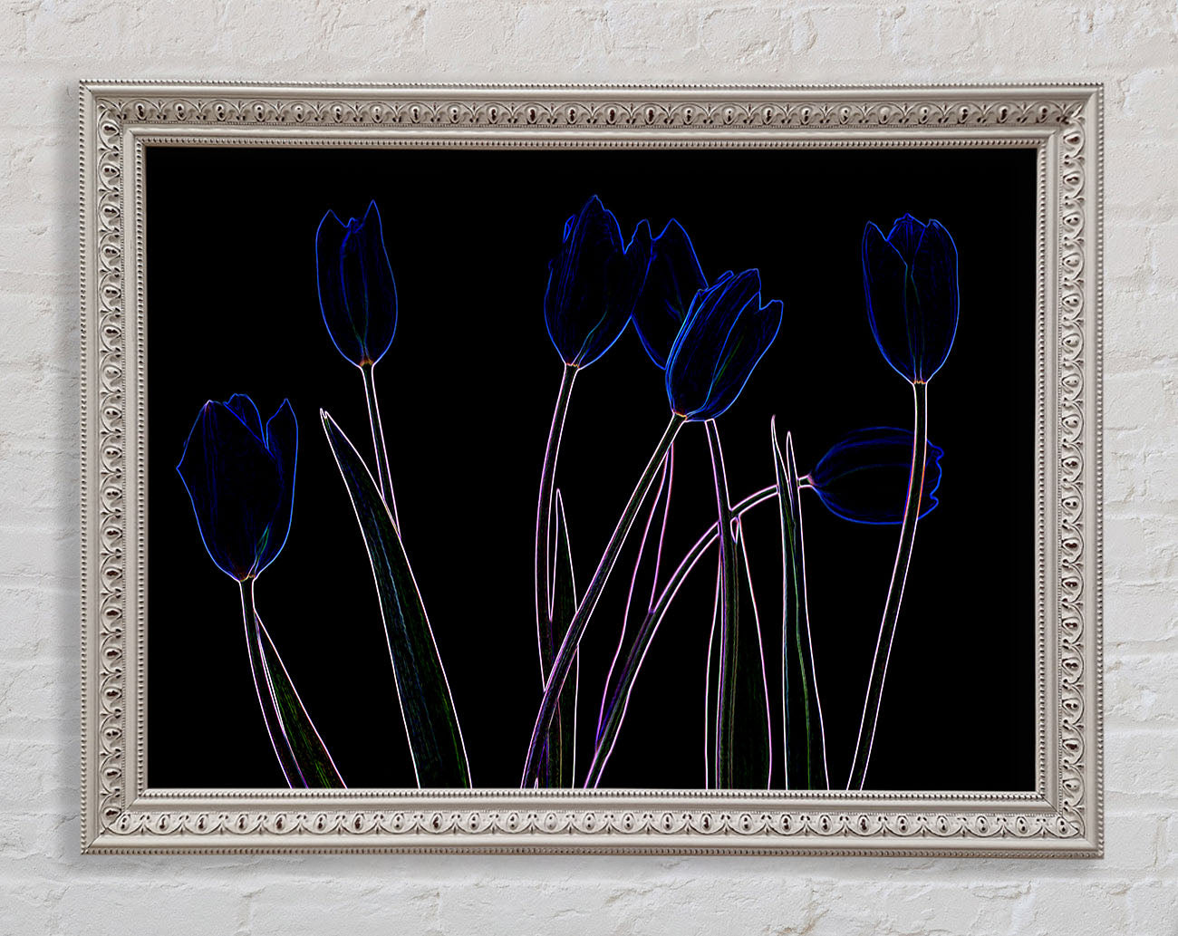 Abstract Neon Floral 23 Framed Print