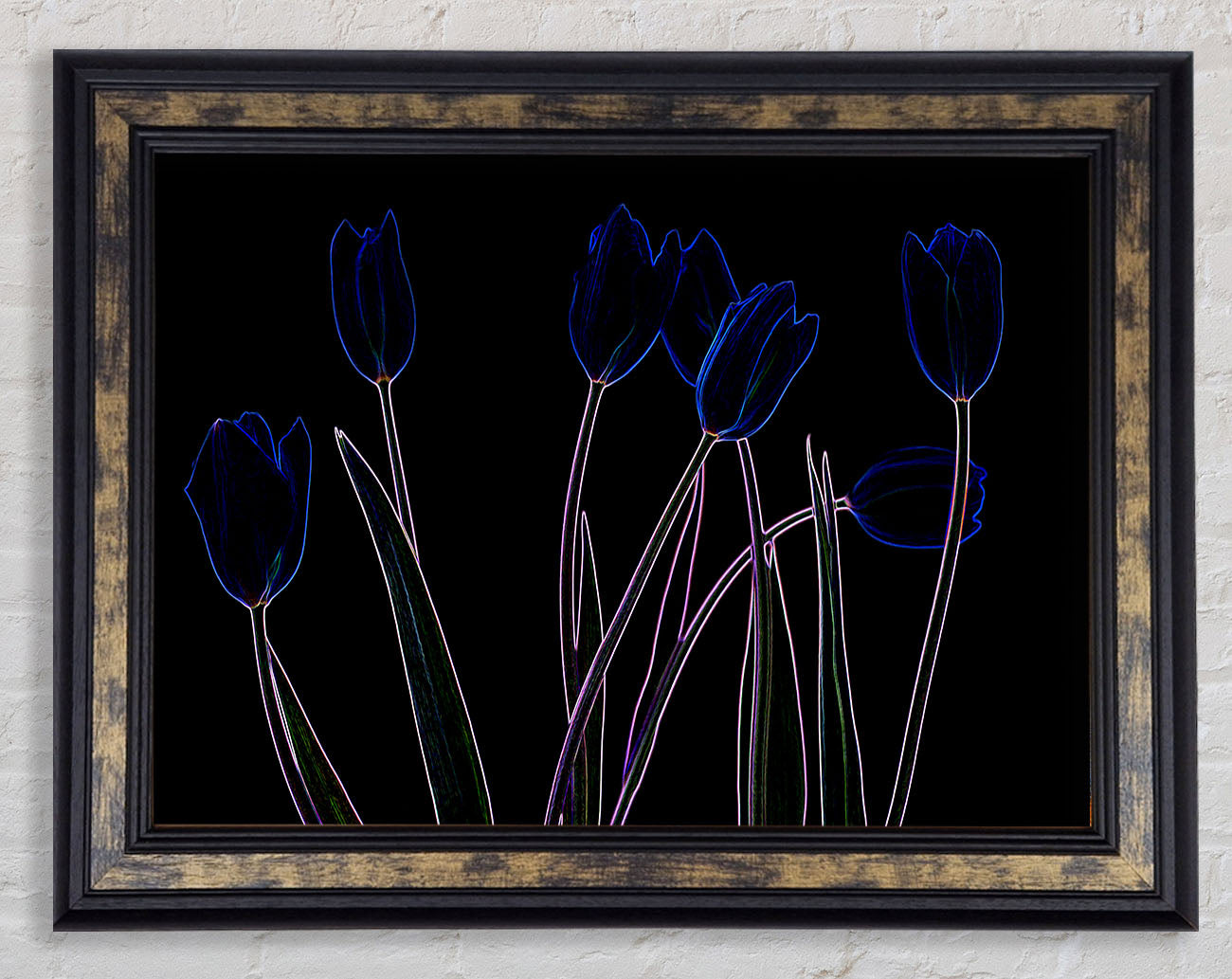 Abstract Neon Floral 23 Framed Print