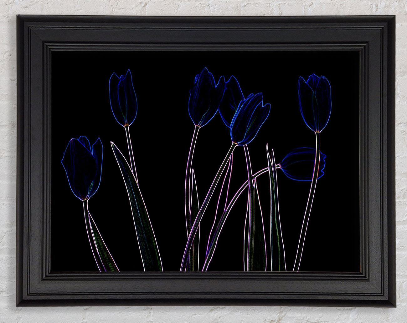 Abstract Neon Floral 23 Framed Print