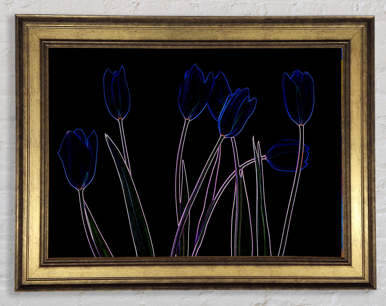 Abstract Neon Floral 23 Framed Print