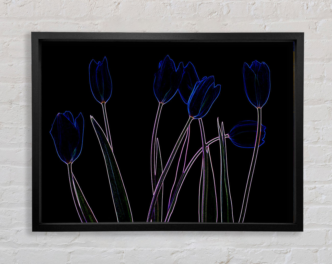 Abstract Neon Floral 23 Framed Print