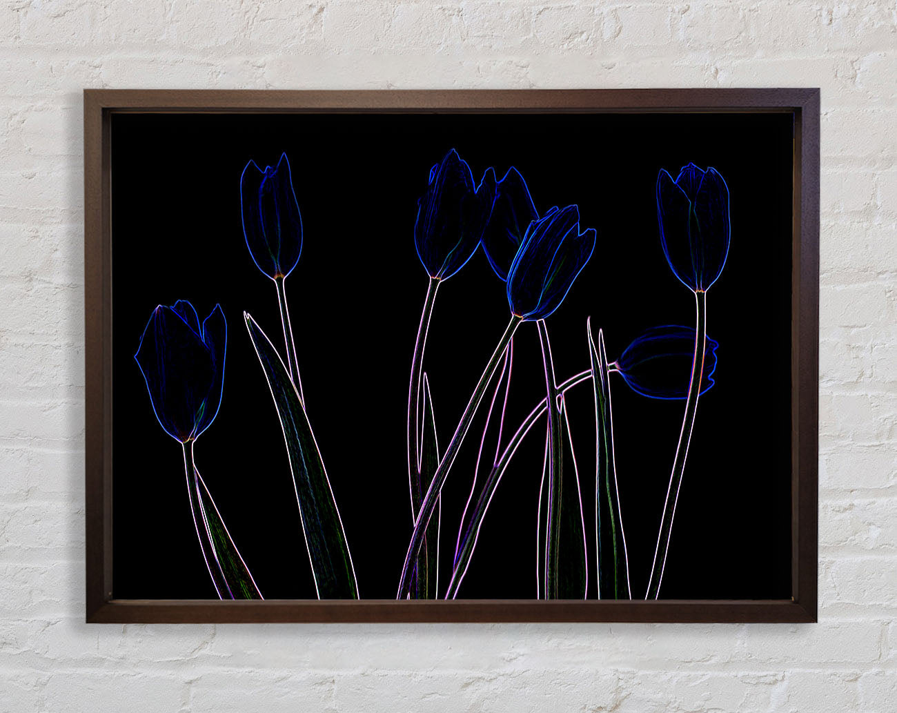 Abstract Neon Floral 23 Framed Print