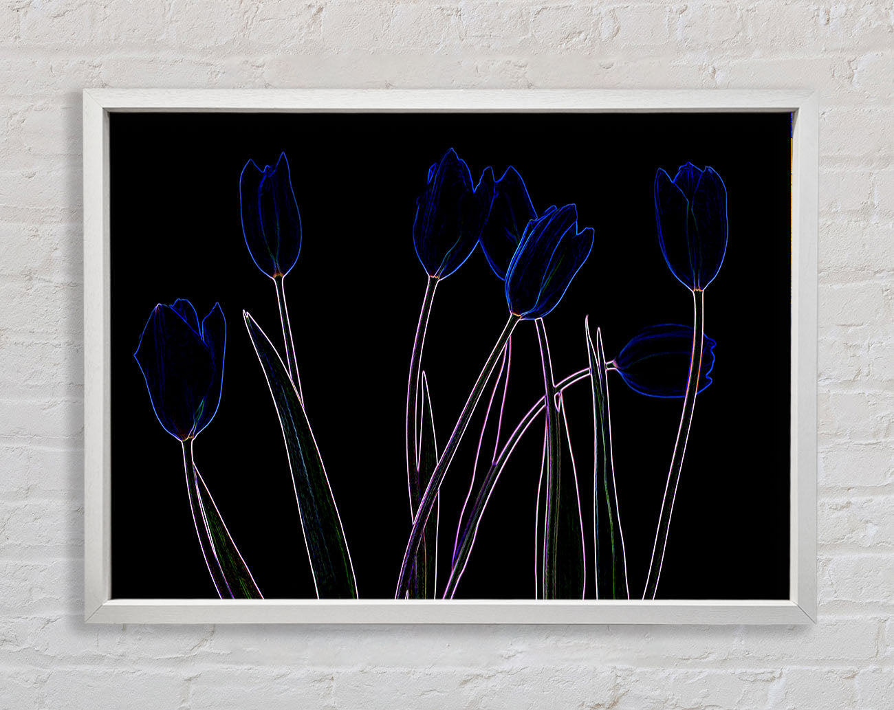 Abstract Neon Floral 23 Framed Print