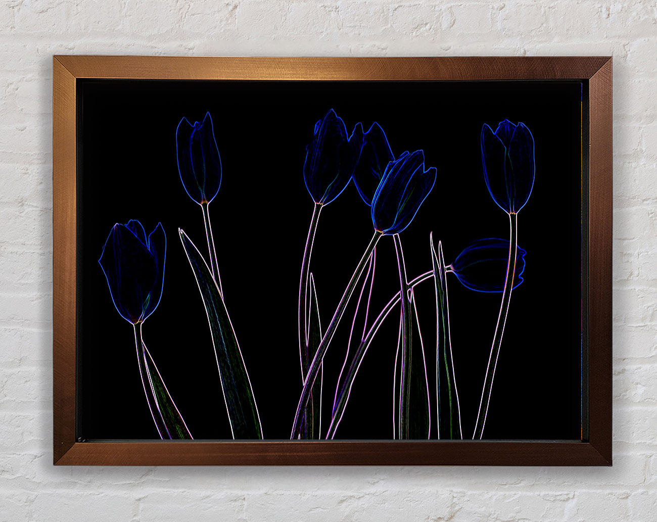 Abstract Neon Floral 23 Framed Print