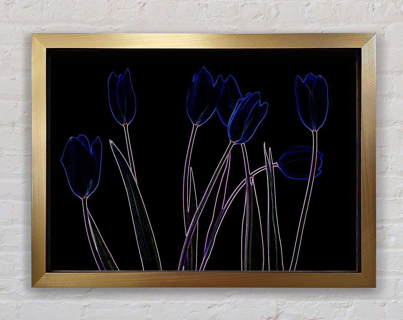 Abstract Neon Floral 23 Framed Print