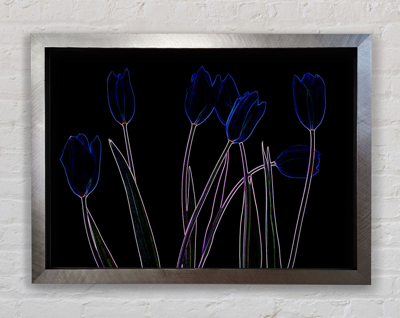 Abstract Neon Floral 23 Framed Print