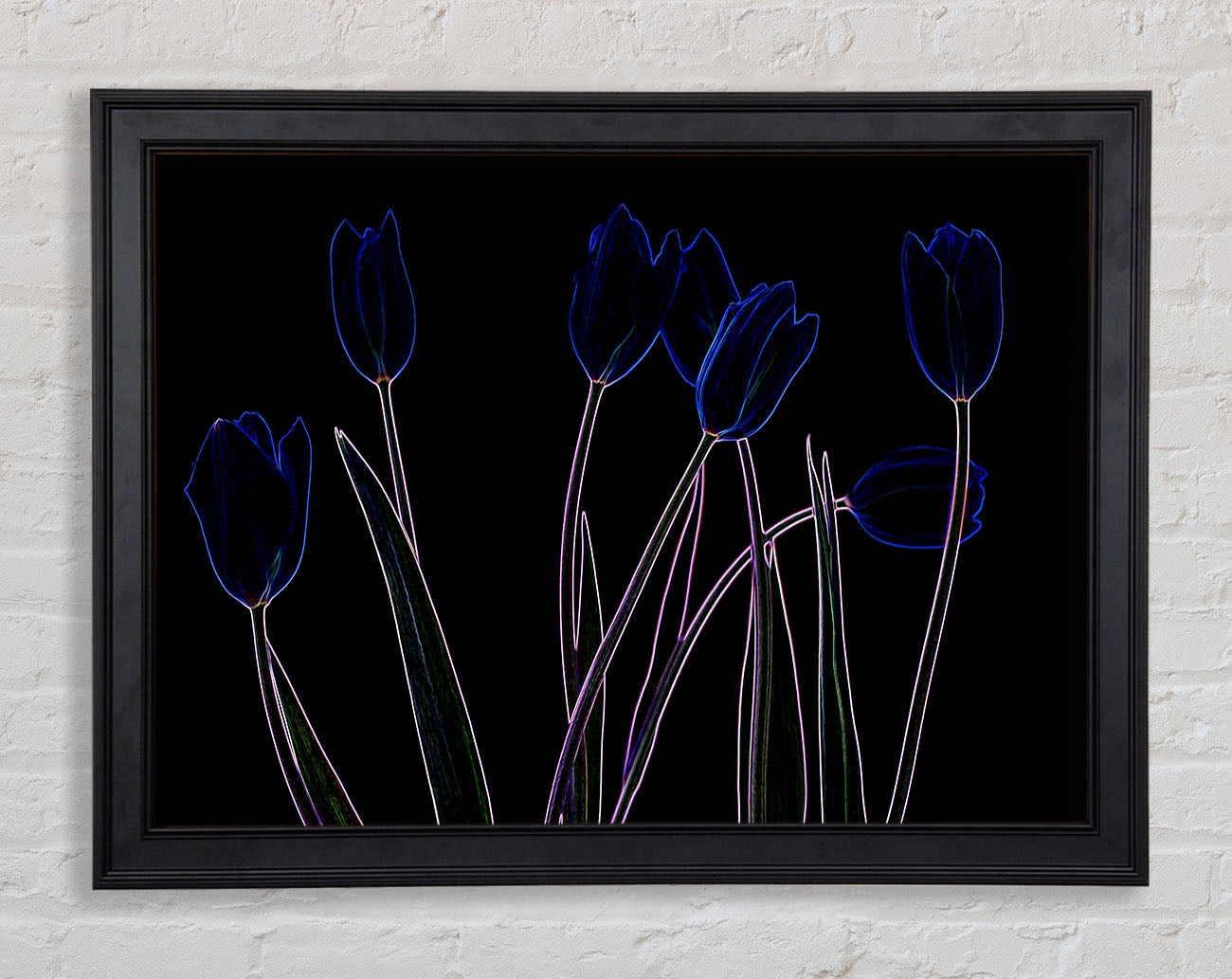 Abstract Neon Floral 23 Framed Print