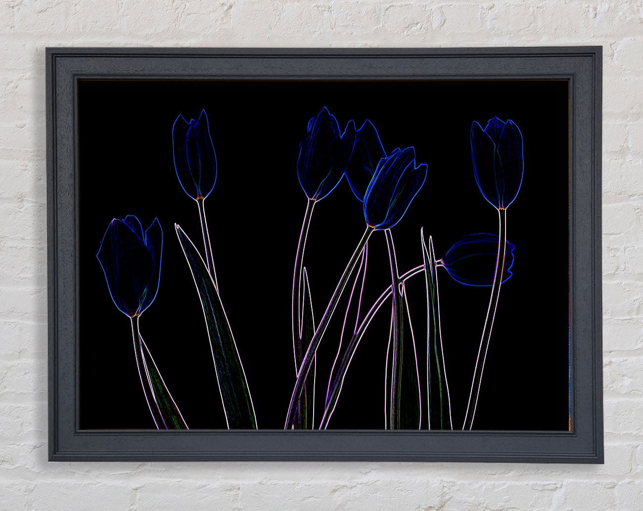 Abstract Neon Floral 23 Framed Print