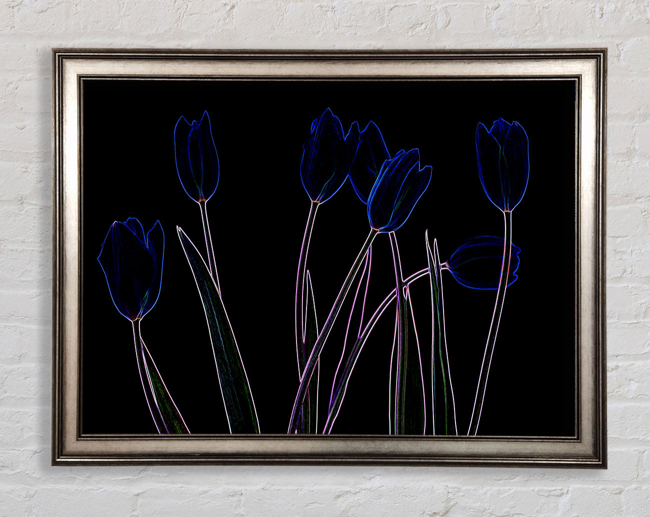 Abstract Neon Floral 23 Framed Print