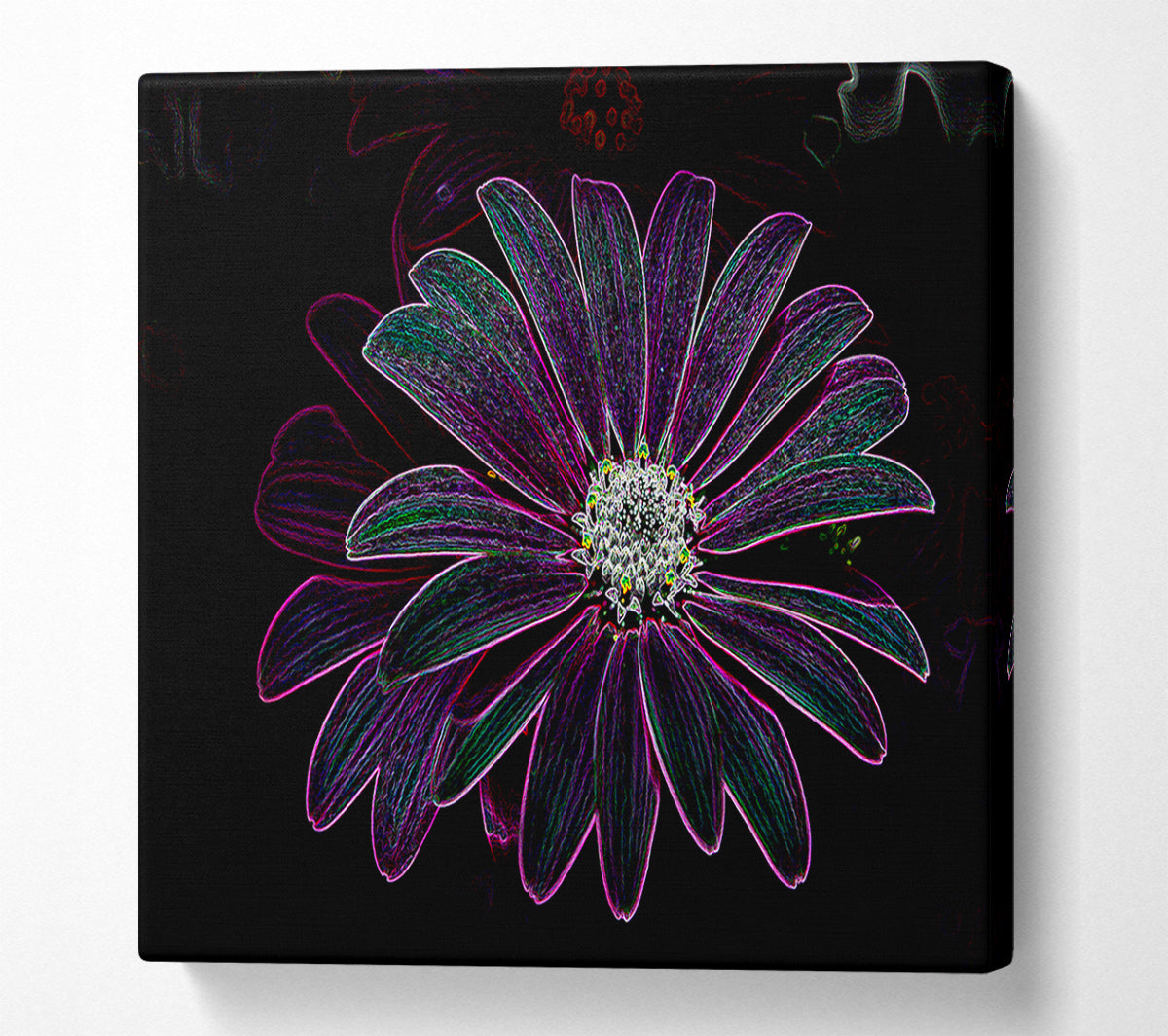 Abstarct Neon Floral 14 Canvas Art