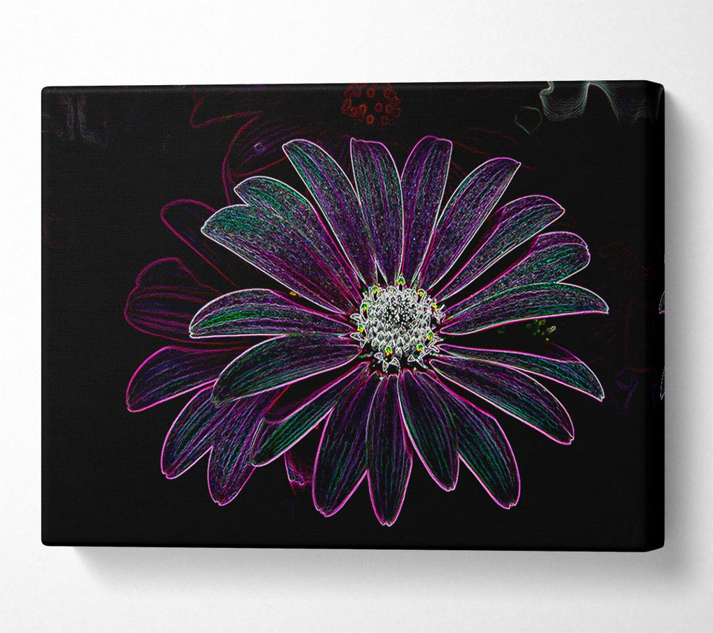 Abstarct Neon Floral 14 Canvas Art