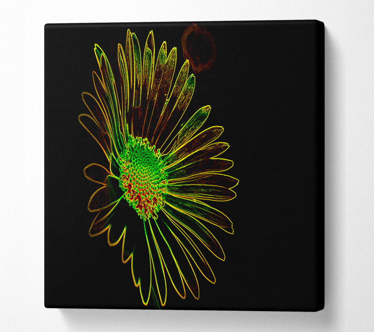 Abstarct Neon Floral 13 Canvas Print