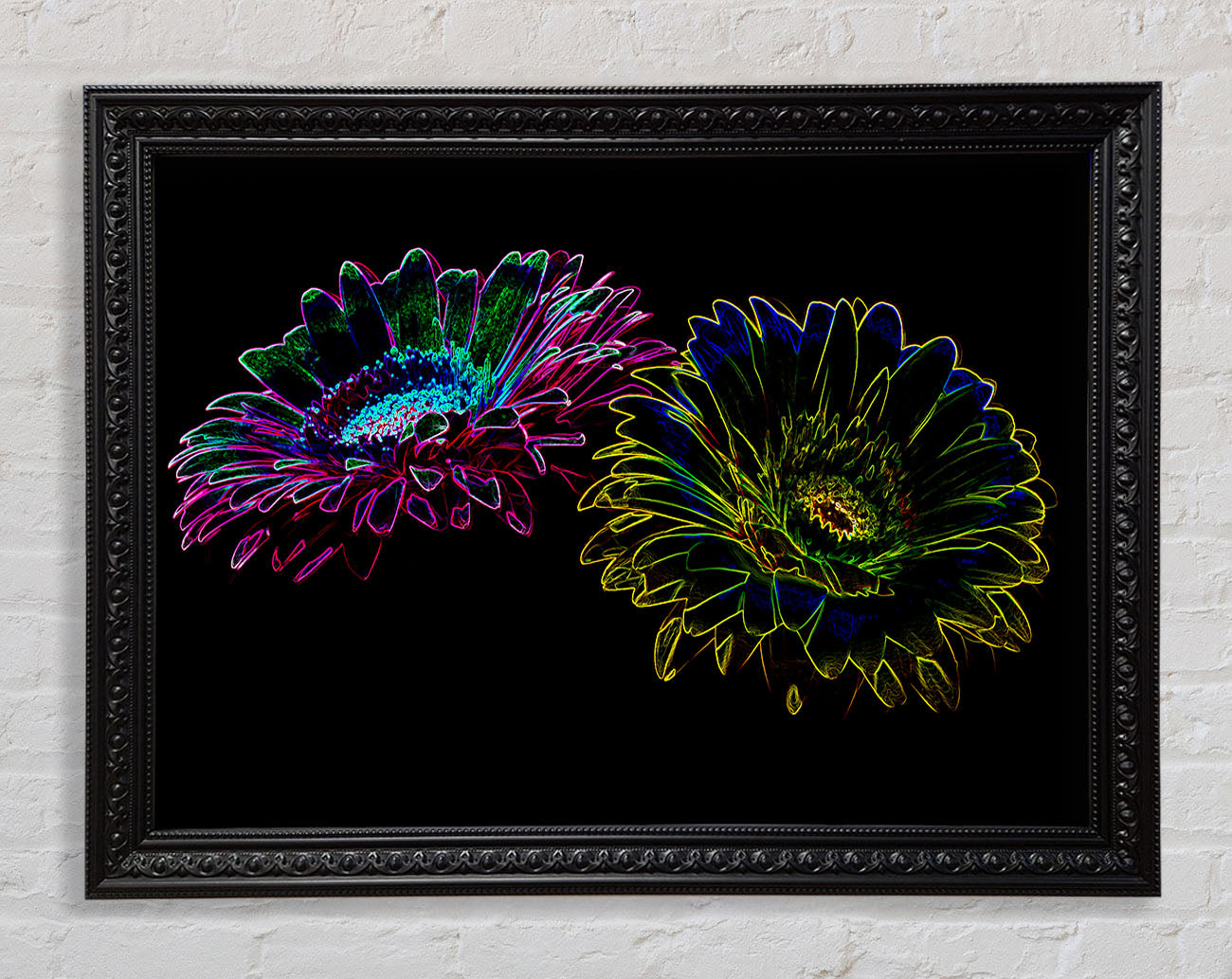 Abstract Neon Floral 12 Framed Print