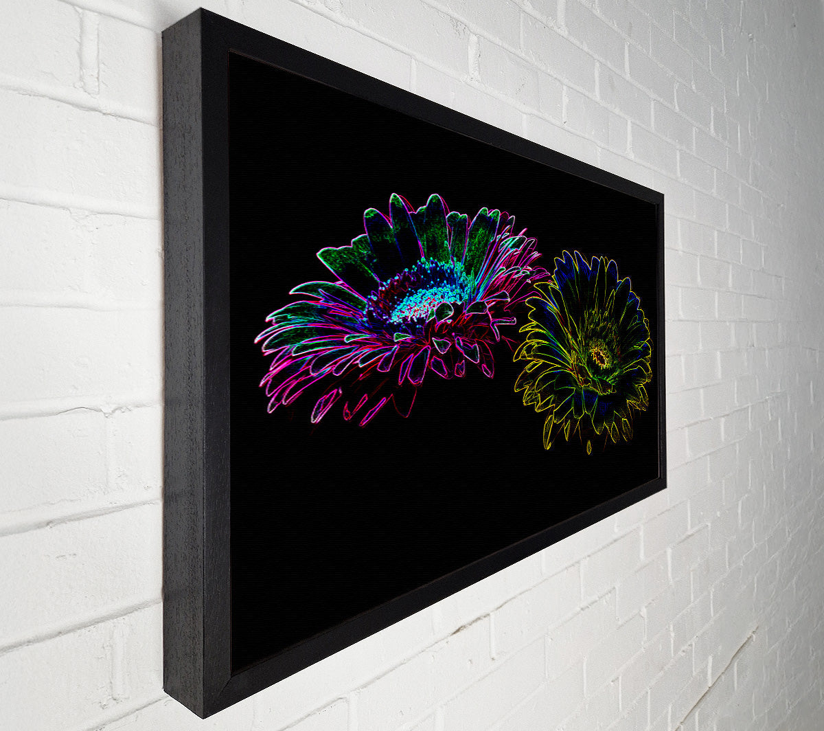 Abstarct Neon Floral 12 Canvas Art