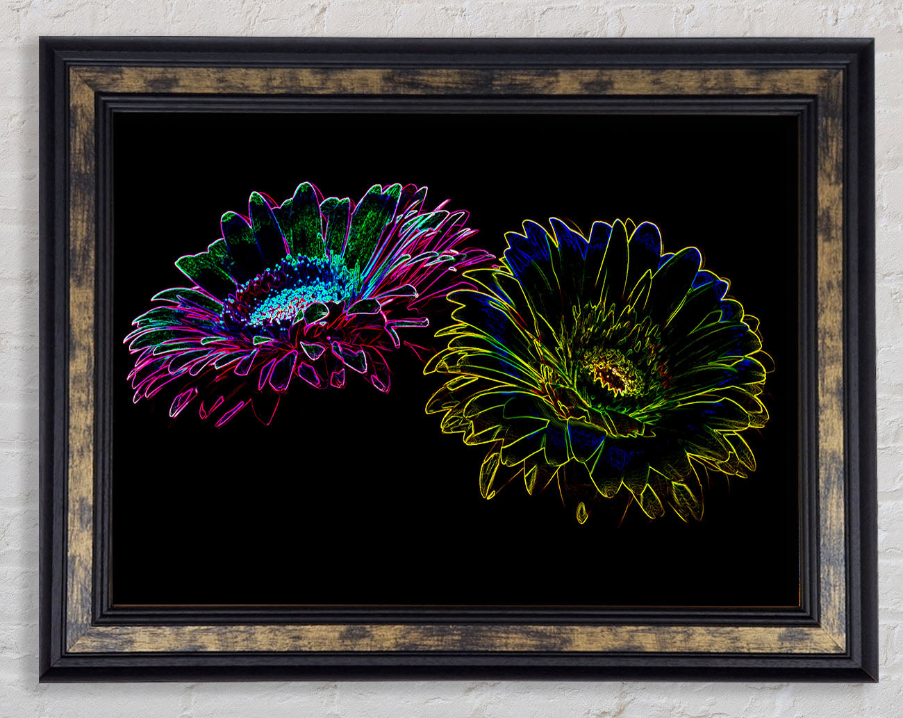 Abstract Neon Floral 12 Framed Print