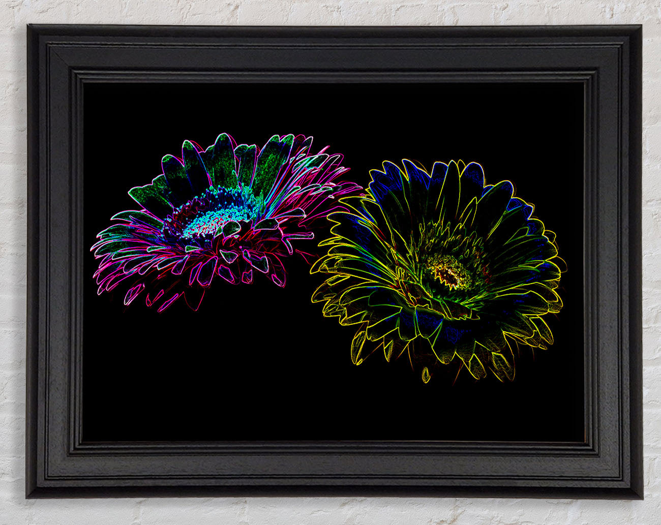 Abstract Neon Floral 12 Framed Print