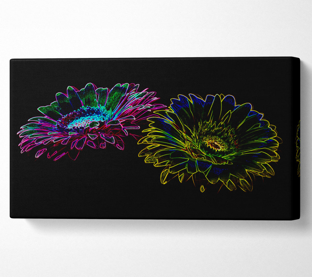 Abstarct Neon Floral 12 Canvas Art