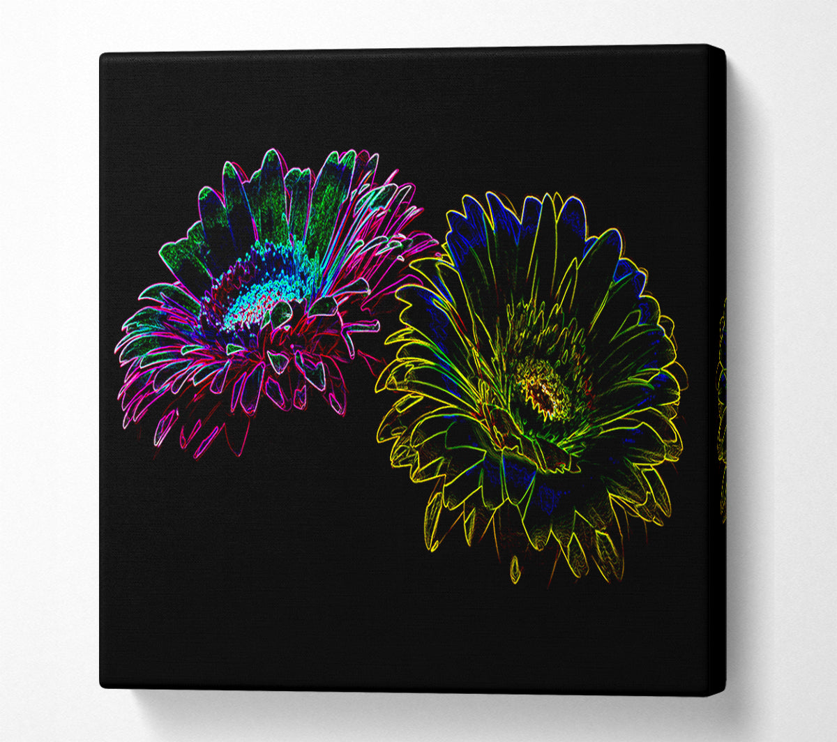 Abstarct Neon Floral 12 Canvas Art