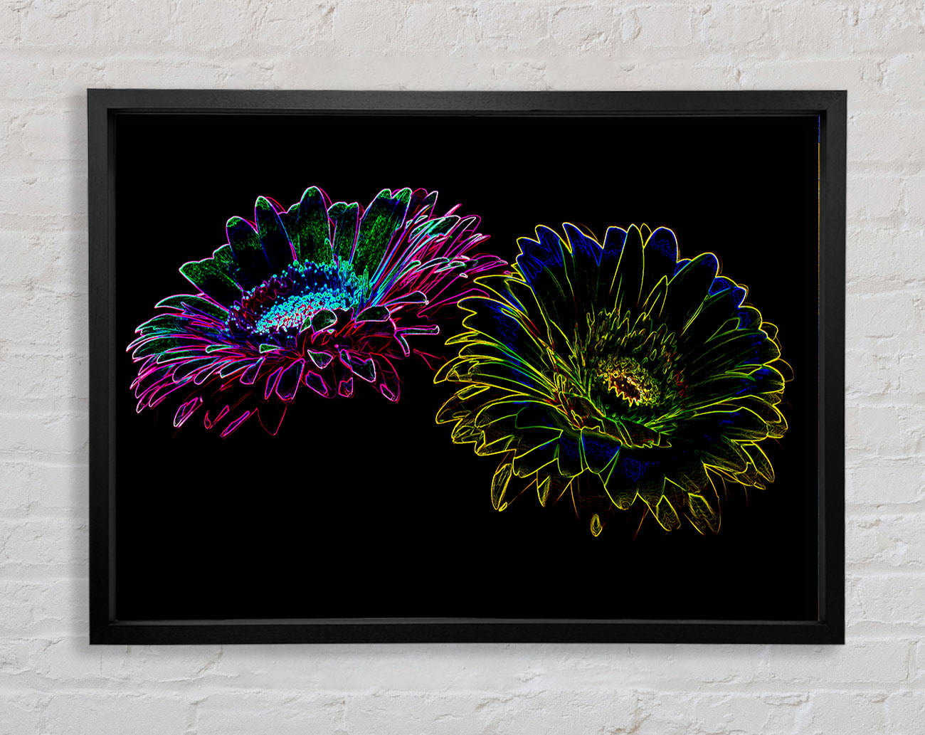 Abstract Neon Floral 12 Framed Print