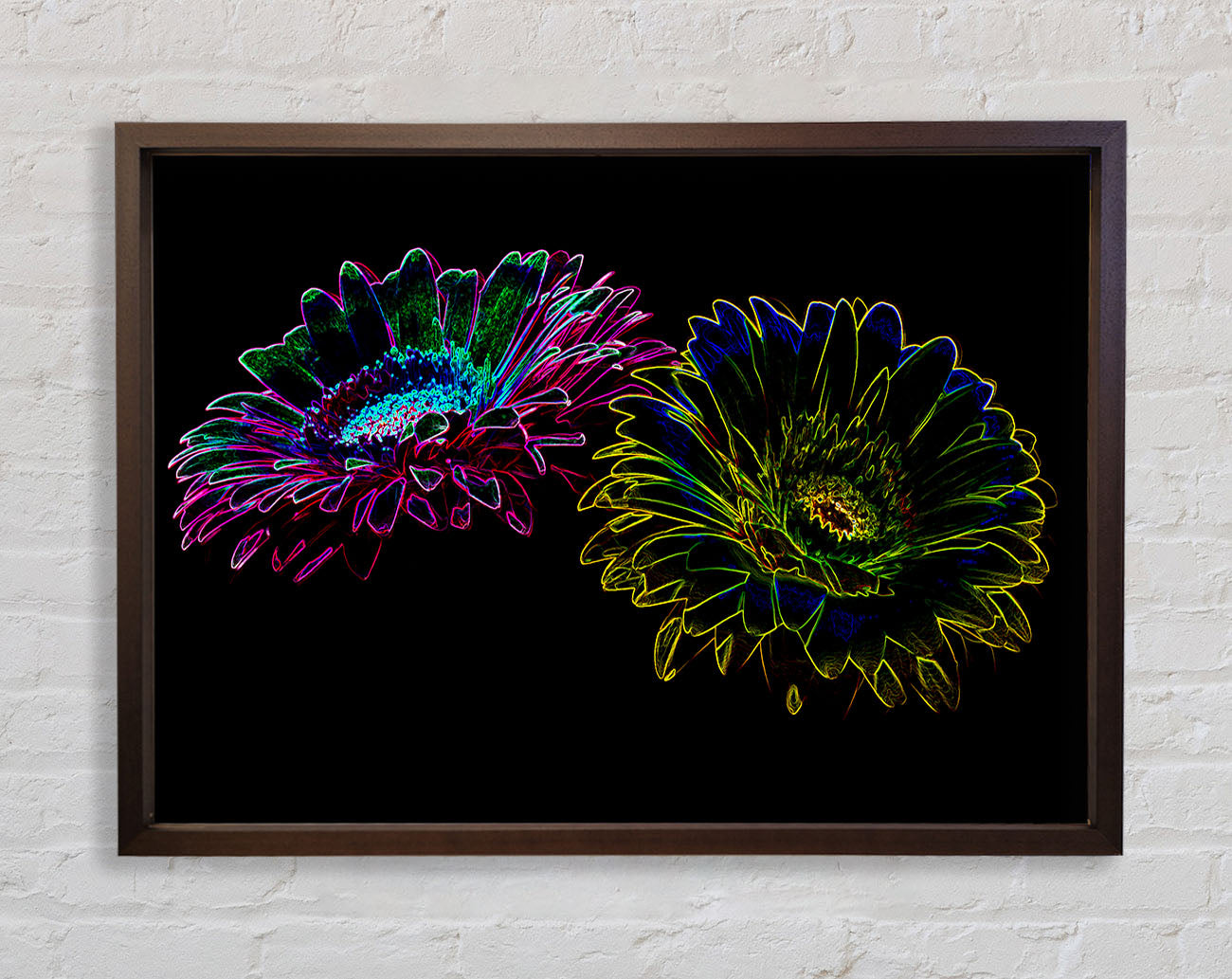 Abstract Neon Floral 12 Framed Print