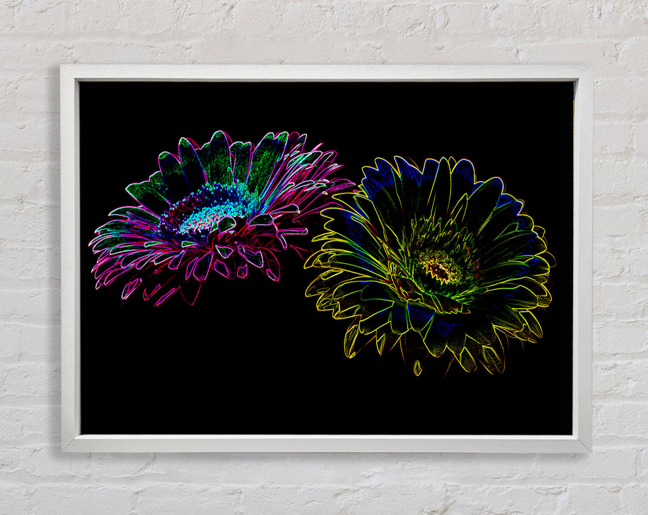 Abstract Neon Floral 12 Framed Print
