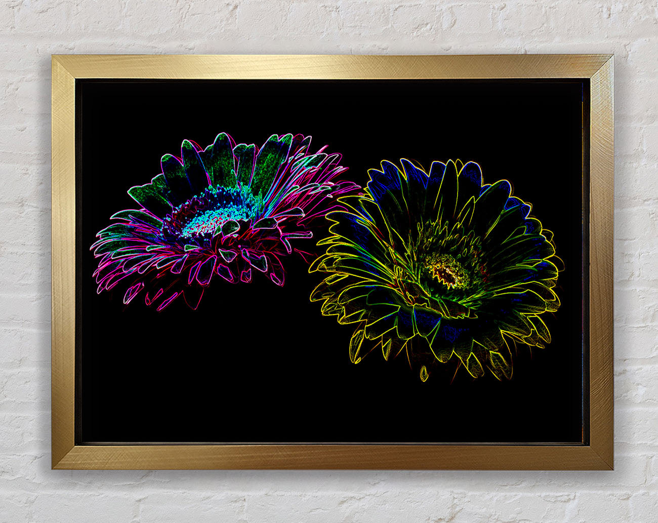 Abstract Neon Floral 12 Framed Print