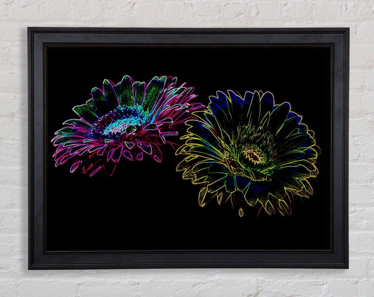 Abstract Neon Floral 12 Framed Print
